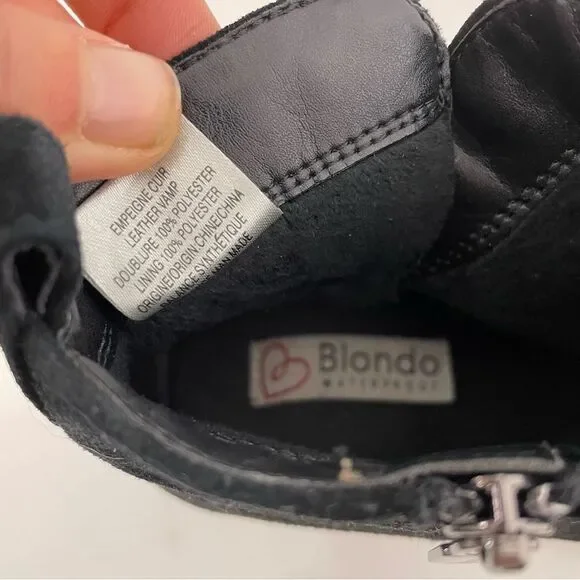 Blondo Black Leather Suede Ankle Booties - Picture 10 of 10